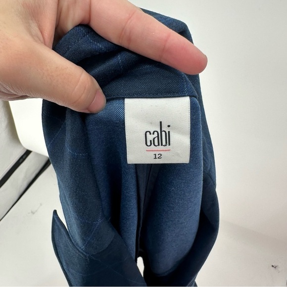 CABI 5475 Sunset Kiss Plaid Blue Blazer Jacket Spring Windowpane Check Buttoned - Picture 4 of 5